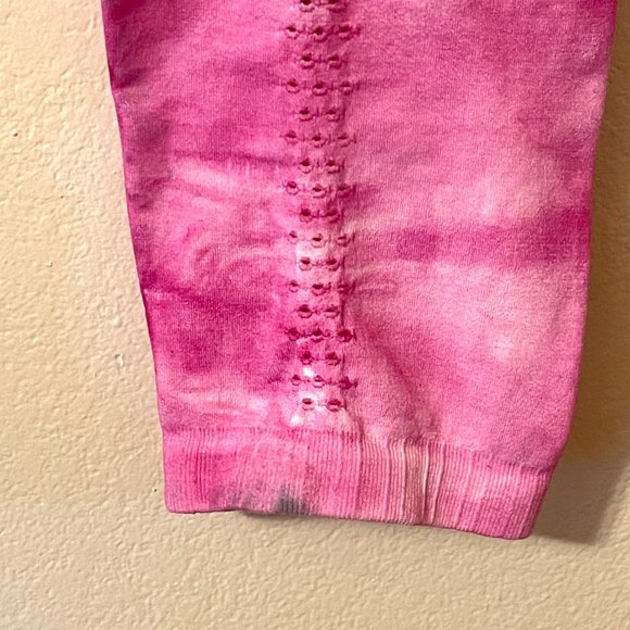 Free People Movement Leggings XS/S Pink White Tie Dye Pants - Picture 5 of 10